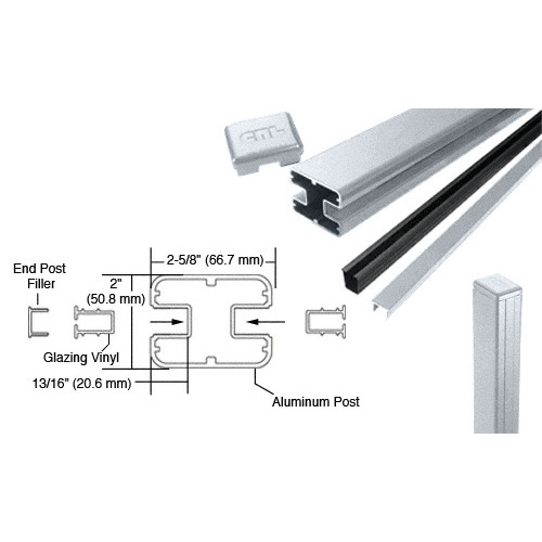 Mill AWS 2" x 2-5/8" Rectangular 180 Degree 60" End Post Kit