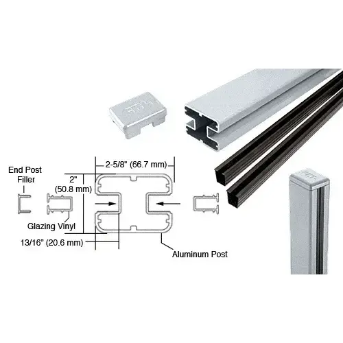 Mill AWS 2" x 2-5/8" Rectangular 180 Degree 36" Center Post Kit