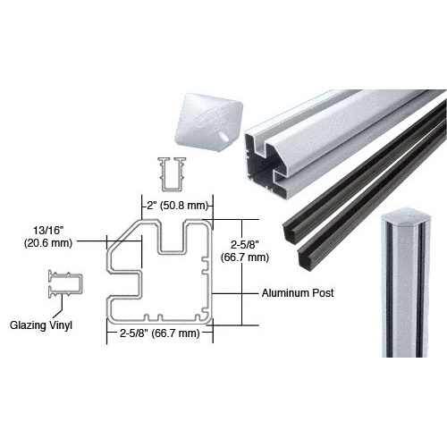 Mill AWS 2" x 2-5/8" Rectangular 90 Degree 48" Corner Post Kit