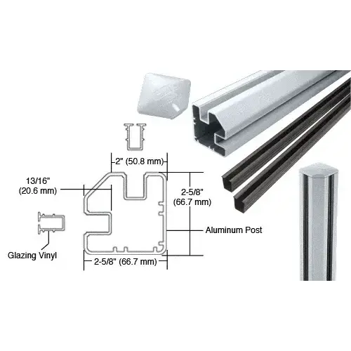 Mill AWS 2" x 2-5/8" Rectangular 90 Degree 36" Corner Post Kit