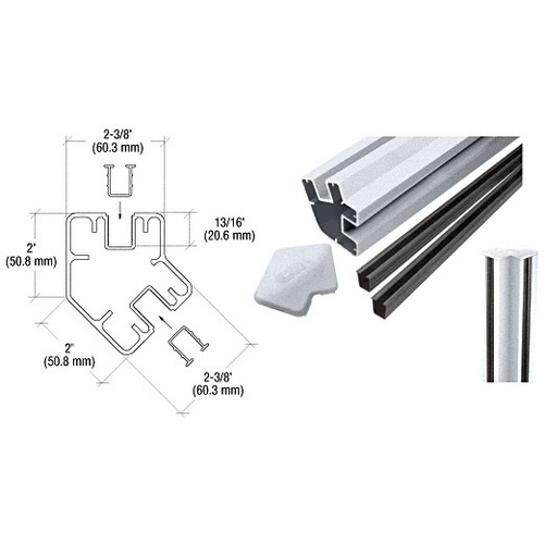 Mill 72" Long 2" x 2-3/8" Rectangular 135 Degree Post Kit