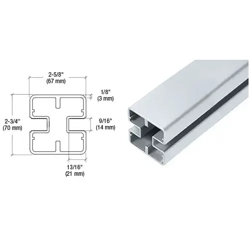 CRL HD60M Mill Heavy-Duty Windscreen Post Only - 60"