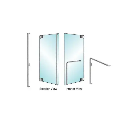 CRL Blumcraft DH110F4GBS Brushed Stainless Left Hand Reverse Glass Mount "F" Exterior Dummy Handle