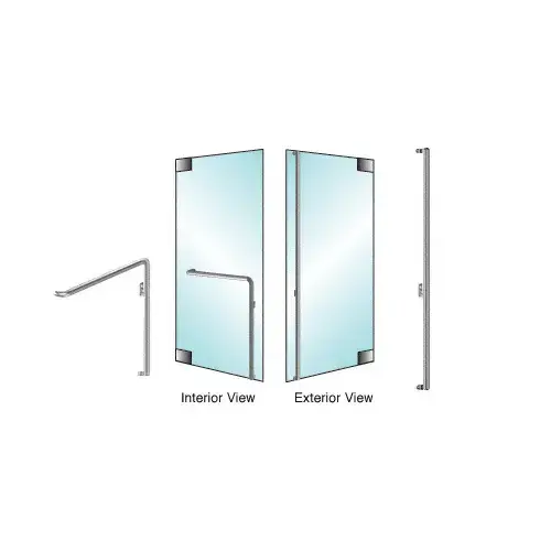 CRL Blumcraft DH110F3GBS Brushed Stainless Right Hand Reverse Glass Mount "F" Exterior Dummy Handle