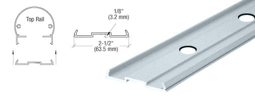 CRL 1FPKTDM Mill Pre-Punched 241" Top Rail Infill for Pickets [1FPKTDW]