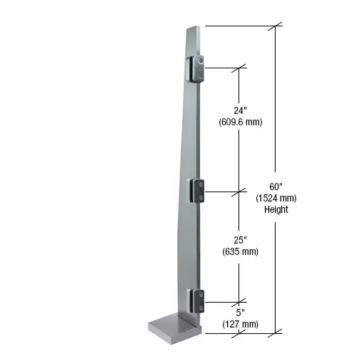 CRL MET60REBS Brushed Stainless Metropolis 60" Right End Post