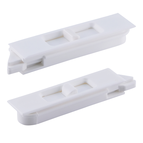 Silver Line Snap-In Tilt Latch Standard Nose Left and Right Hand Set (Pair) White