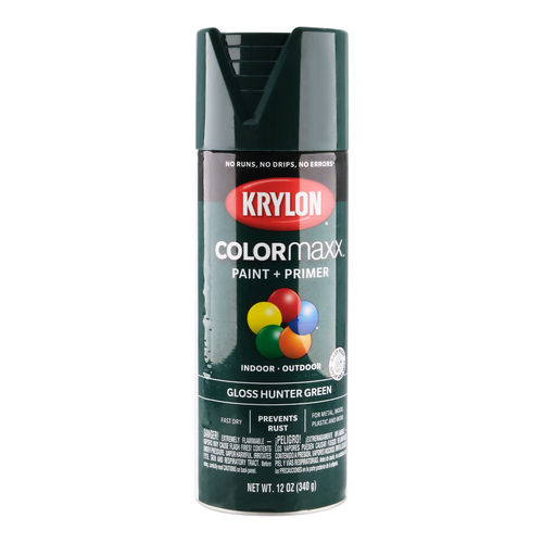 COLORmaxx Spray Paint, Gloss, Hunter Green, 12 oz, Aerosol Can