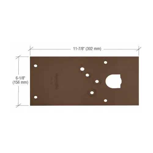 Dark Bronze 28 Series Center-Hung Right Hand Floor Mounted Door Closer Cover Plate