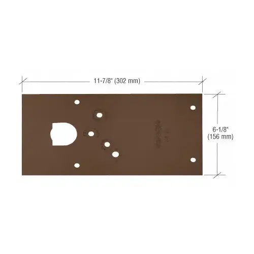 Dark Bronze 28 Series Center-Hung Left Hand Floor Mounted Door Closer Cover Plate