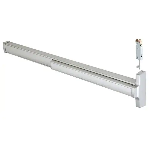 48" Aluminum Finish Model 2085 Concealed Vertical Rod Panic Exit Device Dual Point Latching with Top Latch and Bottom Hex Bolt Right Hand Reverse Bevel