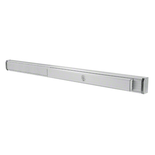 Satin Aluminum 48" 1285 Push Pad Concealed Vertical Rod Right Hand Reverse Bevel Panic Exit Device with Cylinder Dogging