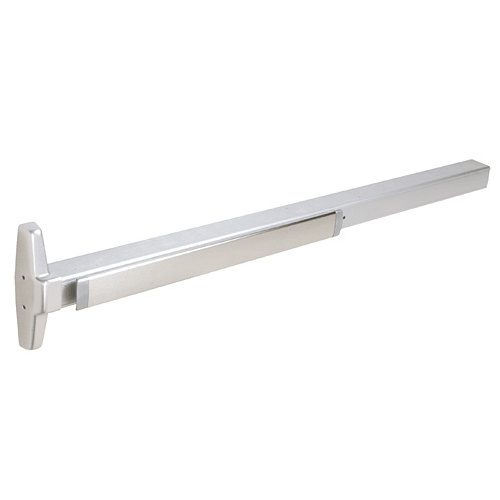 Satin Chrome Concealed Vertical Rod Panic Exit Device with Smooth Case 48" x 99" Exit Only