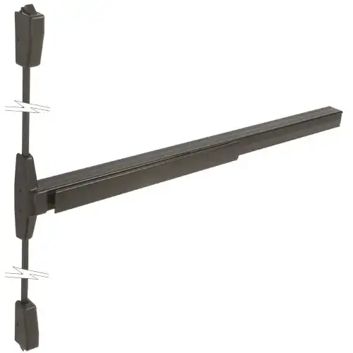 Surface Mounted Vertical Rod Panic Exit Device with Grooved Case Dark Bronze Finish 48" x 84" Exit Only
