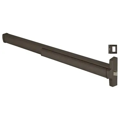 48" Model 2095 Grade 1 Rim Latch Panic Exit Device Right Hand Reverse Bevel with 'S' Strike Fits 36" to 48" Wide Door Dark Bronze Finish