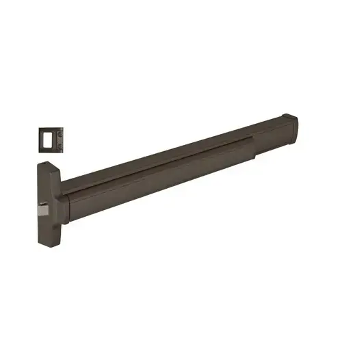 36" Model 2095 Grade 1 Rim Latch Panic Exit Device Left Hand Reverse Bevel with 'S' Strike Fits 36" Wide Door Dark Bronze Finish