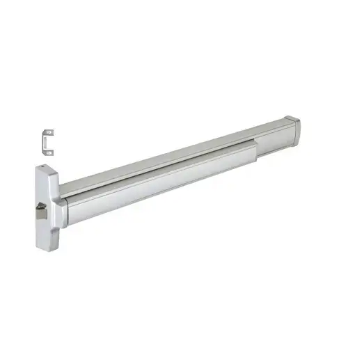 Push Pad Rim Panic Exit Device Left Hand Reverse Bevel Type Satin Aluminum Finish