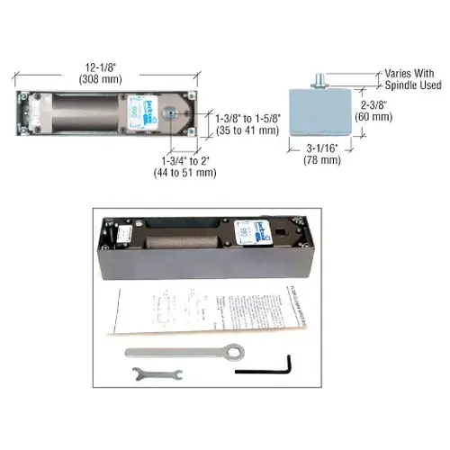 900 Series No Hold Open Spring Power Adjustable Floor Mounted Closer Body and Cement Case Basic Package