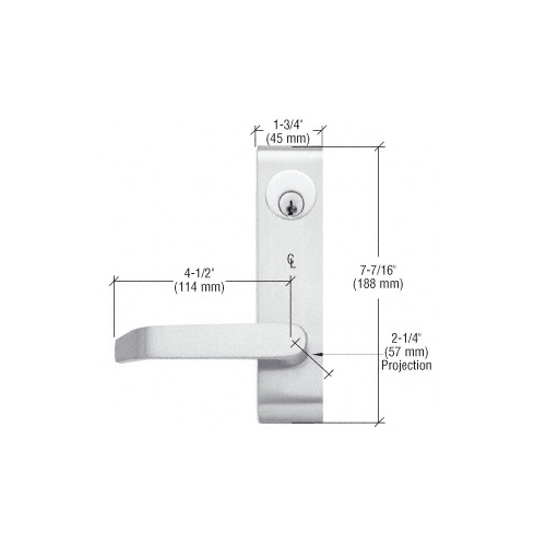 Aluminum 7500 Locking Flat Lever Outside Trim