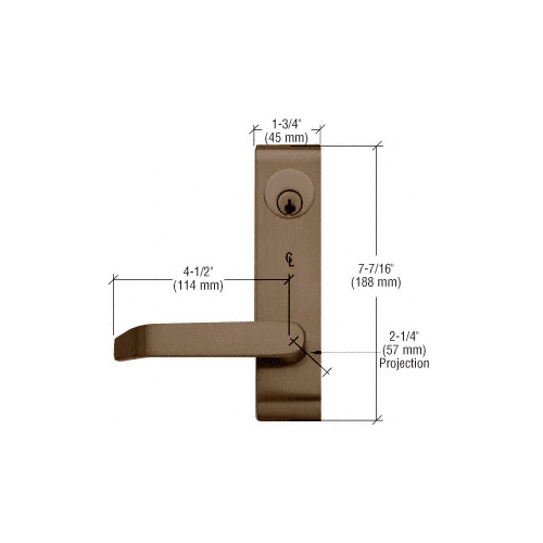 Bronze Locking Flat Lever Outside Trim