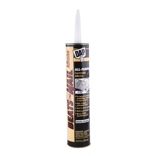 Construction Adhesive, Gray, 10.3 oz Tube