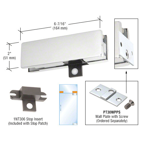 DORMA PT3034PS KABA Polished Stainless Wall Mounted Transom Patch Fitting