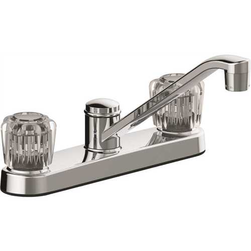Double Handle Standard Kitchen Faucet in Chrome