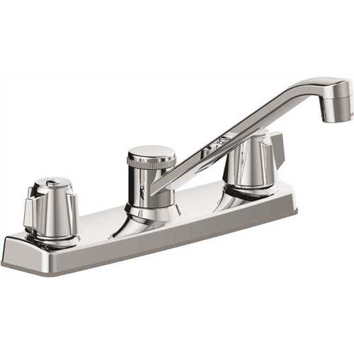 US Lock 67099-0301 Two-Handle Standard Kitchen Faucet Less Spray in Chrome