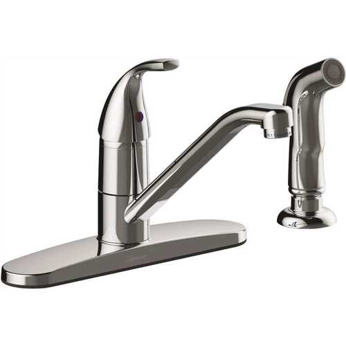 Anchor Point Single-Handle Standard Kitchen Faucet With Side Spray in Chrome