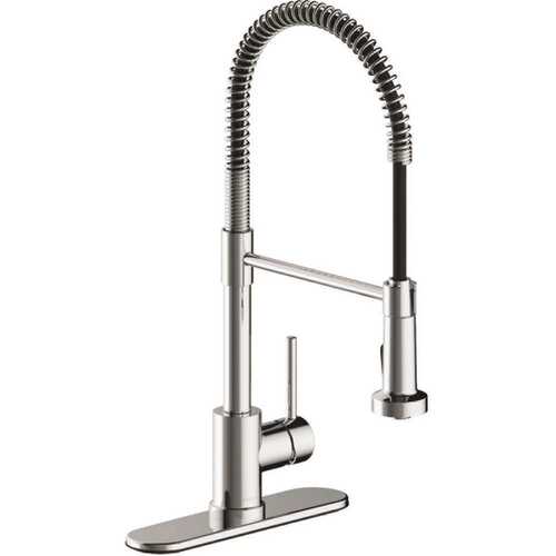 Westwind Single-Handle Spring Neck Kitchen Faucet in Chrome