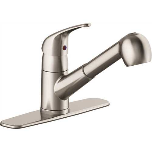 Raleigh Single-Handle Pull-Out Sprayer Kitchen Faucet in Stainless Steel