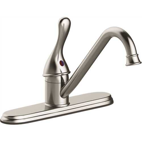 Anchor Point Single-Handle Standard Kitchen Faucet in Stainless Steel