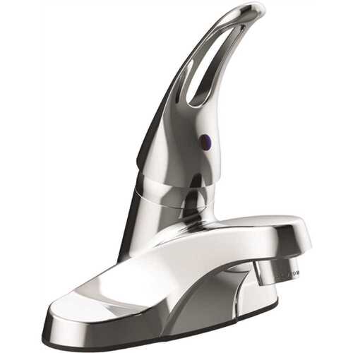 4 in. Centerset Single-Handle Bathroom Faucet Drilled for Pop Up in Chrome 1.2GPM