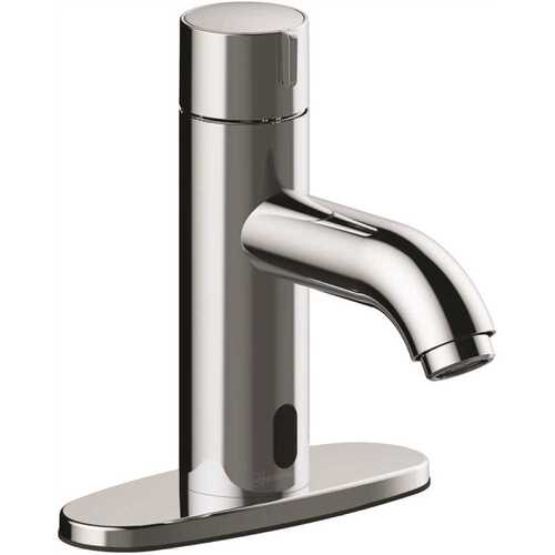 Single Hole Touchless Bathroom Faucet in Chrome less Pop-Up