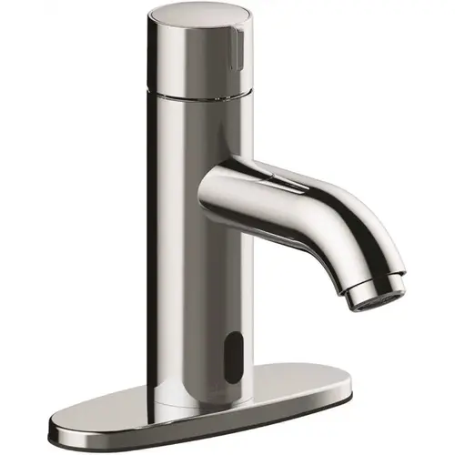 Single Hole Touchless Bathroom Faucet in Chrome less Pop-Up