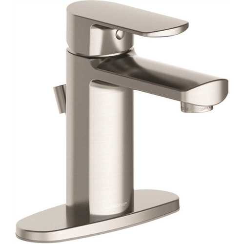 Westwind Single Hole Single-Handle Bathroom Faucet in Brushed Nickel with Quick Install Pop-Up