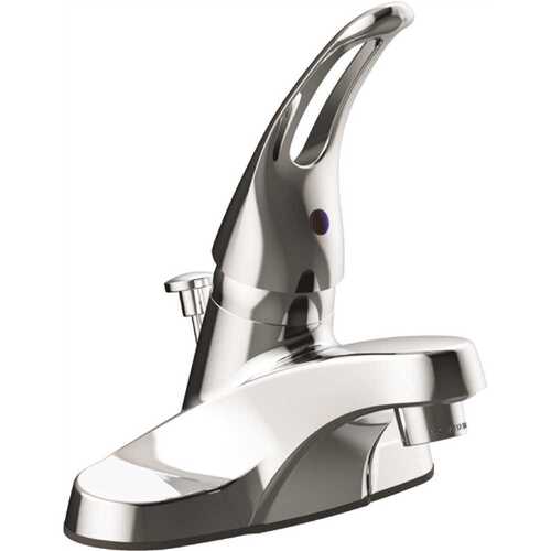 US Lock 67100W-6101 4 in. Centerset Single-Handle Bathroom Faucet with Pop Up in Chrome 1.2GPM