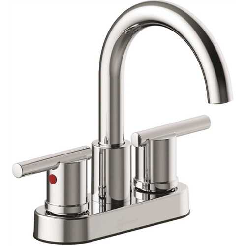 Westwind 4 in. Centerset Double-Handle High-Arc Bathroom Faucet in Chrome with Push Pop-Up