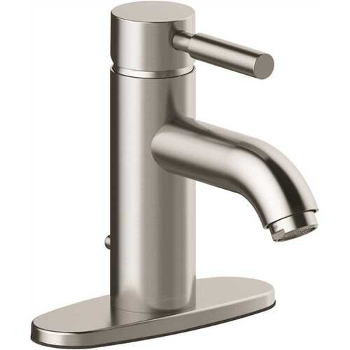Westwind Single Hole Single-Handle Bathroom Faucet in Brushed Nickel with Quick Install Pop Up