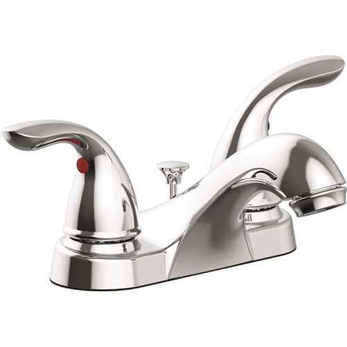 Westlake 4 in. Centerset Double-Handle Bathroom Faucet with Brass Pop-Up in Chrome