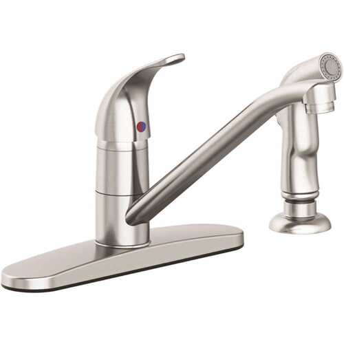 Westlake Single-Handle Standard Kitchen Faucet with Side Spray in Stainless Steel