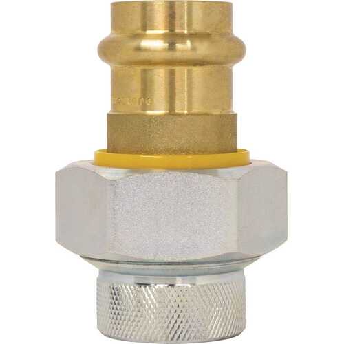 NIBCO 81103W 3/4 in. Galvanized Steel & Forged DZR Brass Press x FIP with Nylon Insulator Ring Union Fitting