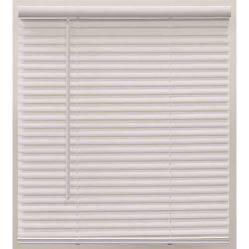 Nien Made 10793478593101 Pre-Cut 18 in. W x 64 in. L White Cordless Light Filtering Vinyl Mini Blind with 1 in. Slats