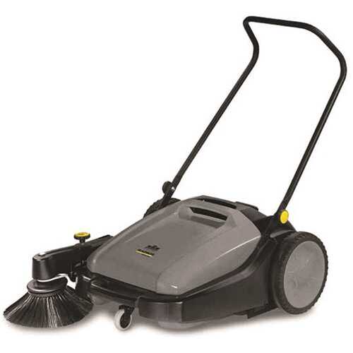 sweeper, 28 inch, push non electric walk behind, grey compact