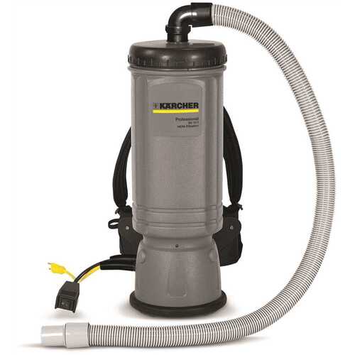 KARCHER NORTH AMERICA 1.014-013.0 Back Pack 6qt cord electric HEPA vacuum, includes hose/wand tool kit, grey