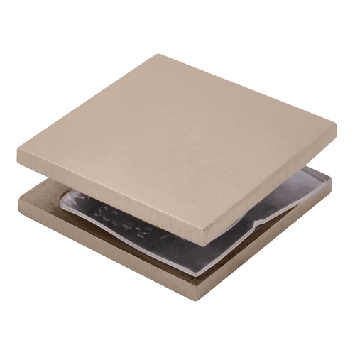 Brushed Bronze Square Style Hole-in-Glass Fixed Panel U-Clamp
