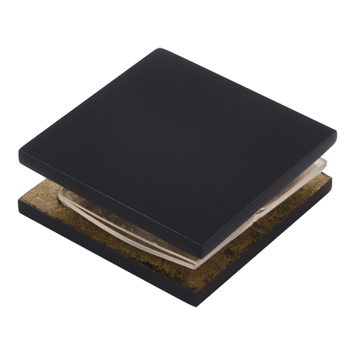 Oil Rubbed Bronze Square Style Hole-in-Glass Fixed Panel U-Clamp
