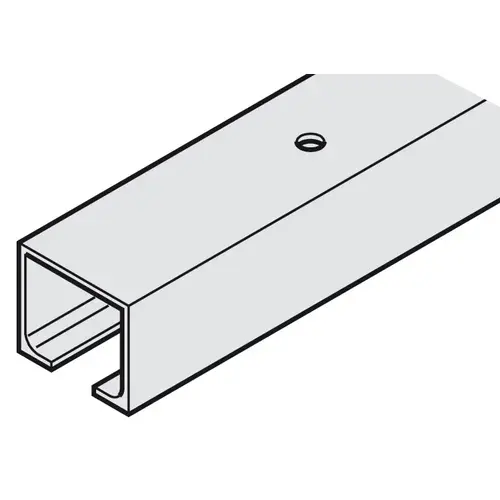 Upper Track, Pre-drilled, 30 x 31 mm (W x H) 2,000 mm For Hawa, Length: 2 m (6 6 3/4"), mill finish blank