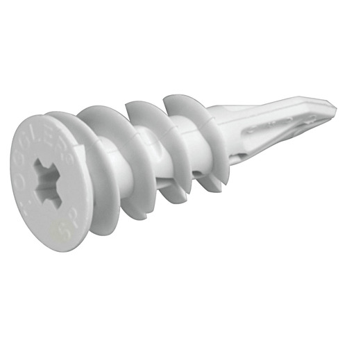 Self-Drilling Drywall Anchor, SnapSkru SP Regular 100/pk 100/pk White, White