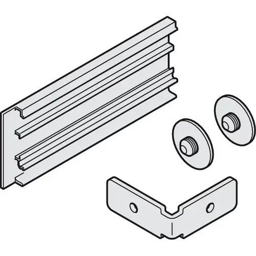 End cap set, for Hawa Junior 100 B Acoustics can be shortened, including mounting set, Mounting: Right Silver colored, anodized